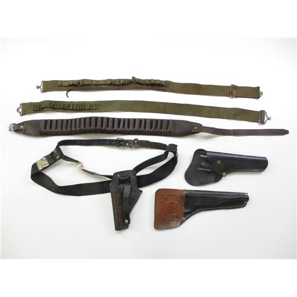 ASSORTED LEATHER HOLSTERS ETC