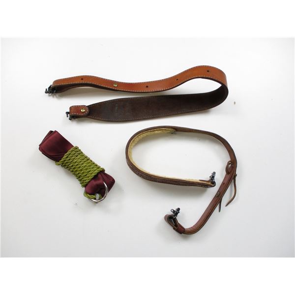 ASSORTED LEATHER RIFLE SLINGS ETC