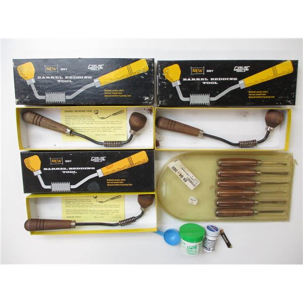 ASSORTED BARREL BEDDING TOOLS ETC