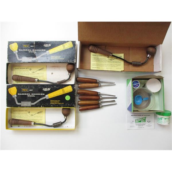 ASSORTED BARREL BEDDING TOOLS ETC