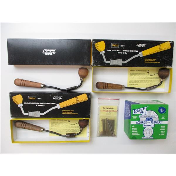 ASSORTED BARREL BEDDING TOOLS ETC