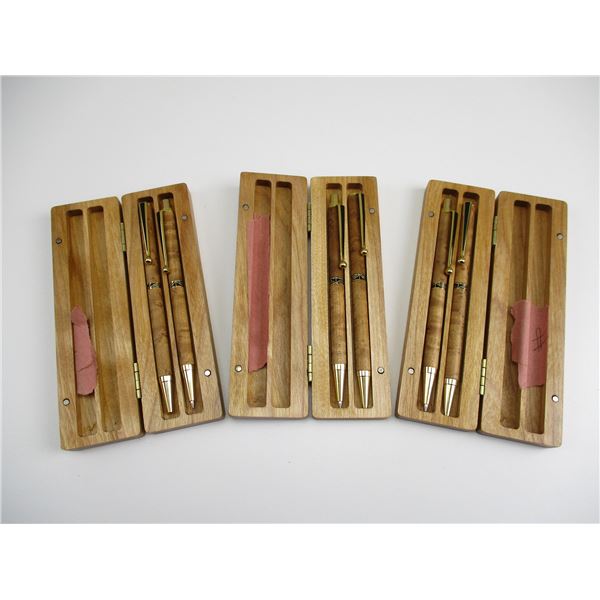 HAND MADE CASED PEN & PENCIL SETS