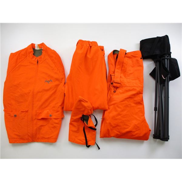 ASSORTED ORANGE HUNTING CLOTHES ETC
