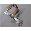 Image 10 : Edge Marked Crockett Overlaid Spurs- .8" Bands- 2.25" Shanks- 9 Point Rowels- Straps- Chap Guards