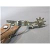 Image 6 : Edge Marked Crockett Overlaid Spurs- .8" Bands- 2.25" Shanks- 9 Point Rowels- Straps- Chap Guards