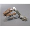 Image 7 : Edge Marked Crockett Overlaid Spurs- .8" Bands- 2.25" Shanks- 9 Point Rowels- Straps- Chap Guards