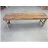 Image 1 : Primitive Wooden Bench With Folding Legs- 60"W X 18.5"H X 14.5"D