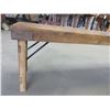 Image 2 : Primitive Wooden Bench With Folding Legs- 60"W X 18.5"H X 14.5"D