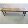 Image 4 : Primitive Wooden Bench With Folding Legs- 60"W X 18.5"H X 14.5"D