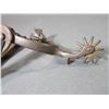 Image 8 : Star Marked Buermann Silver Inlaid Spurs- .75" Bands- 2" Drop Shanks- 10 Point Rowels- Chap Guards- 