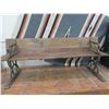Image 1 : Primitive Bench/Table Combo With Wrought Iron Legs- 73"L X 12"D