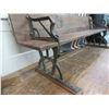 Image 2 : Primitive Bench/Table Combo With Wrought Iron Legs- 73"L X 12"D