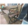 Image 3 : Primitive Bench/Table Combo With Wrought Iron Legs- 73"L X 12"D