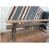Image 4 : Primitive Bench/Table Combo With Wrought Iron Legs- 73"L X 12"D