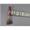 Image 4 : Beaded Pipe/ Tomahawk Combo- 7" Head- 23" Leather Wrapped Dotted Handle