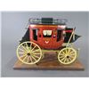 Image 1 : Signed Oscar Cortes Wells Fargo Mini Stagecoach- Hand Carved- 9"H- Base 13" X 6"