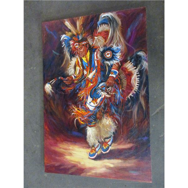 Original Signed Guadalupe Apodaca Oil On Canvas Picture- 45"X30"