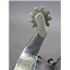 Image 5 : Edge Marked Crockett Stainless Spurs- Mustache Pattern- .8" Bands- 1.75" Shanks- 10 Point Rowels