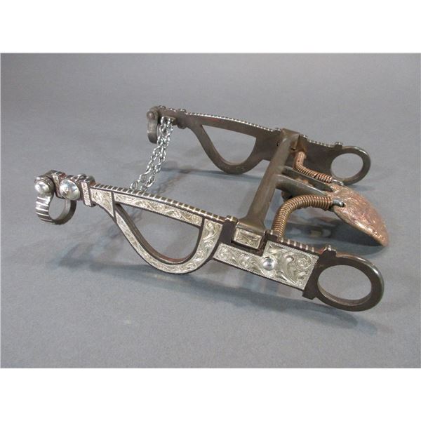 Marked Charlies Silver Inlaid Bit- Fresno Cheek- Engraved Copper Covered Spade Mouth- Double Slobber