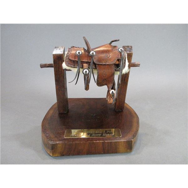 Miniature Saddle- "Now Where Did I Put That Little Bitty Horse"- 10"H- Base 10" X 7"