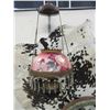 Image 1 : Hanging Hand Painted Kerosene Lamp- Crystals