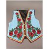 Image 1 : Ladies Floral Beaded Western Vest- Shell Buttons- 20" X 16"- Stand Not Included