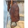 Image 4 : 14.5" Padded Seat Saddle- Tooled- Good Sheepskin- Been Repaired- Fair Condition- Sells With Stand