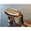 Image 3 : 14.5" Padded Seat Saddle- Tooled- Decent Sheepskin- Conchos- Damaged Horn- Been Modified- Fair Condi