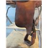 Image 9 : 14.5" Padded Seat Saddle- Tooled- Decent Sheepskin- Conchos- Damaged Horn- Been Modified- Fair Condi