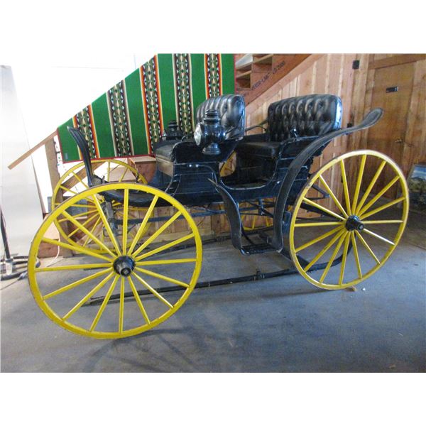 Studebaker Double Seated Buggy- Shafts- Lights- Older Restoration- Rear Wheels 45"- Front Wheels 41"