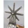 Image 3 : Unmarked Double Mounted Silver Inlaid Charro Spurs- 1.1" Bands- 1.5" Shanks- 8 Point Rowels- Petal B