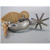 Image 5 : Unmarked Double Mounted Silver Inlaid Charro Spurs- 1.1" Bands- 1.5" Shanks- 8 Point Rowels- Petal B