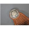 Image 2 : Marked Cary Schwarz Basket Stamped Spur Straps- Silver Conchos And Hardware Marked Marsh- 2" Conchos