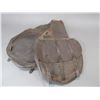 Image 1 : US Cavalry Marked Saddle Bags- Have Had Some Repair- Missing 2 Buckles- 13"W