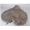 Image 3 : US Cavalry Marked Saddle Bags- Have Had Some Repair- Missing 2 Buckles- 13"W