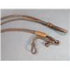 Image 5 : Caramel Colored Rawhide Chuca Family Romel Reins- GM Pattern- 30 Plait- 101"- Stamped Popper- New Co