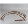 Image 6 : Caramel Colored Rawhide Chuca Family Romel Reins- GM Pattern- 30 Plait- 101"- Stamped Popper- New Co