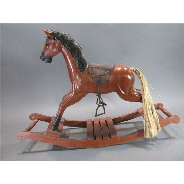 Antique Wooden Rocking Horse- 24"H X 33'L X 7"W- Very Good Condition