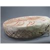 Image 4 : Alaskan Eskimo Caribou Hide Drum- Caribou Rawhide Strung- Hand Painted- 26"- Back Is Damaged- Cool P
