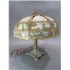 Image 1 : Old Slag Glass Electric Table Lamp-