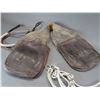 Image 4 : Unmarked Leather Saddle Bags With A Rope Halter And Tiedown- 10.5"W
