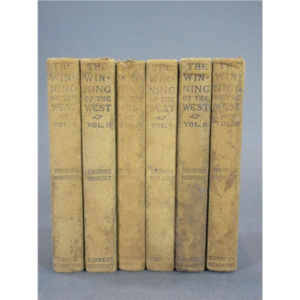 Complete Set Of 6 Theodore Roosevelt Books- "The Winning Of The West"- © 1880's And 1890's- 7" X 4.5