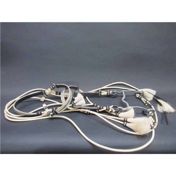 Deer Lodge Prison Hitched Horsehair Headstall- 3 Colors- 8 Tassels