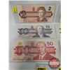 Image 2 : Canada Bills - Bird Series (6) : 1986 $2 ; 1986 $5 ; 1989 $10 ; 1991 $20 ; 1988 $50 ; 1988 $100 (See