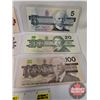 Image 3 : Canada Bills - Bird Series (6) : 1986 $2 ; 1986 $5 ; 1989 $10 ; 1991 $20 ; 1988 $50 ; 1988 $100 (See