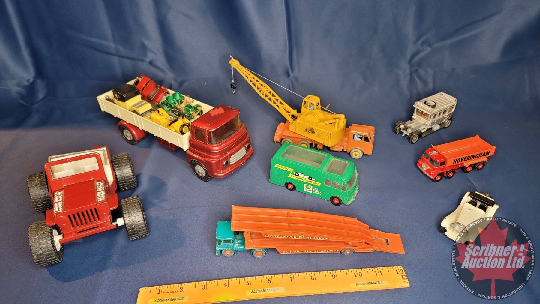 Tray Lot: Toy Trucks & Cars (Incl. Beach Buggy, BP Racing Transporter ...