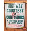 Image 1 : Vintage "Highway Courtesy" Highway Safety Committee (Framed Poster) (11" x 14") (See Pics!)