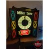 Image 3 : Light Up Beer Clock "Miller High Life" "Miller Time" (12"H x 10-1/2"W x 5"D) (See Pics!)