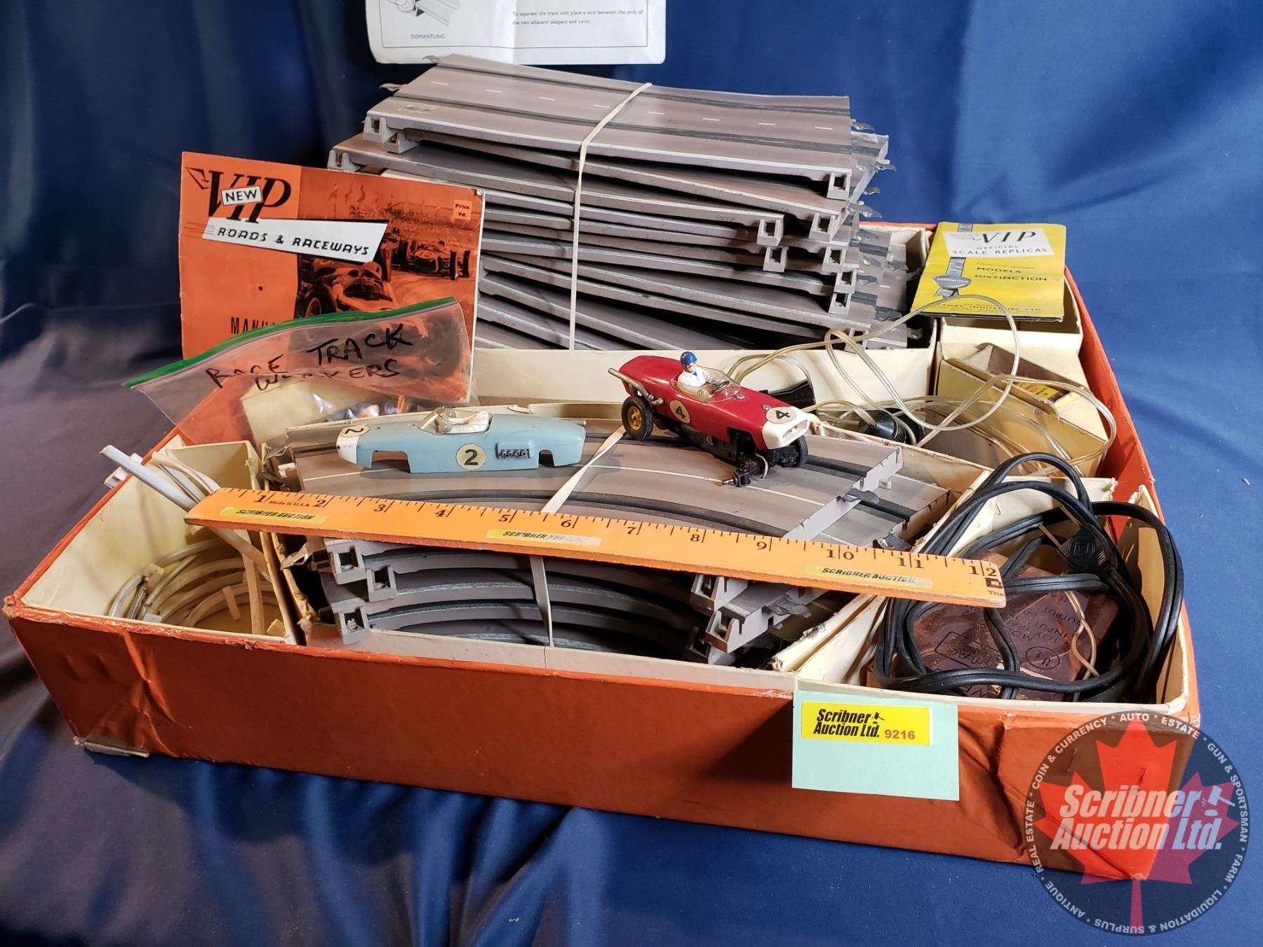 Vintage VIP Slot Car Race Track (2 Car Bodies & Workers) (See Pics!)