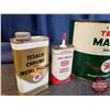 Image 2 : TEXACO Combo : 5 Pound Grease Tin, Home Lubricant Tin, Anti-Freeze Coolant, Chrome Polish (All Parti